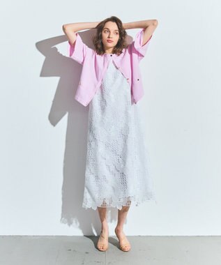 GRACE CONTINENTAL ハイツイストコットンカーディガン ピンク