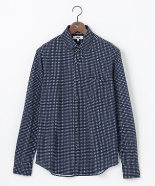 JOSEPH ABBOUD 【快適な着心地】コンパクトジャージー鹿の子プリント シャツ ネイビー系5