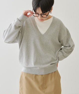 AMERICAN HOLIC Ｖネックニットプルオーバー Light Gray Mixture