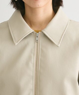 Green Parks ・ＥＬＥＮＣＡＲＥ　ＤＵＥフェイクレザーＺＩＰブルゾ Ivory