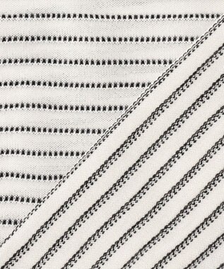 J.PRESS LADIES L 【洗える・抗菌防臭】コットンアセテート ボーダー ドルマン ニット ホワイト系1