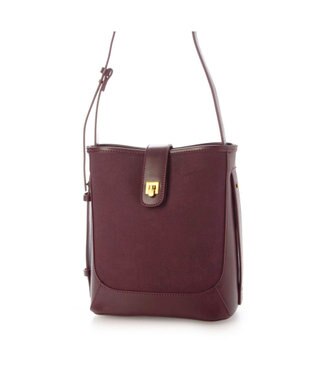 UNBILLION カシュカシュ cachecache / スエード調×スムースおこし金具ショルダーバッグ ワイン