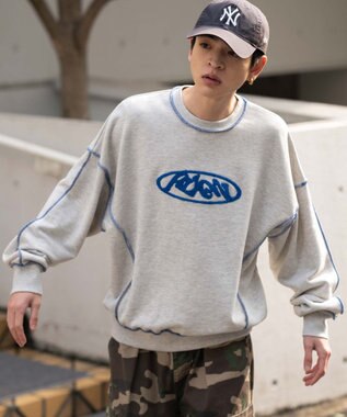 WEGO 【ユニセックス着用ITEM】ショートカラーステッチサガラロゴプルオーバー 杢グレー