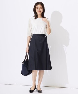 J.PRESS LADIES L 【WEB限定カラーあり】スムースジャージー 刺繍スリーブ カットソー ホワイト系