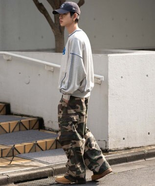 WEGO 【ユニセックス着用ITEM】ショートカラーステッチサガラロゴプルオーバー 杢グレー