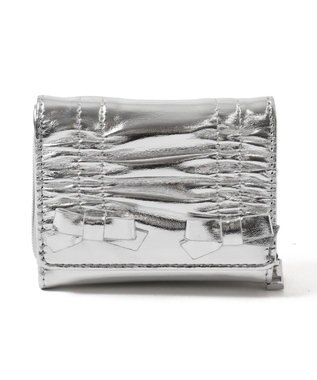 WEGO ギャザーリボンウォレット シルバー