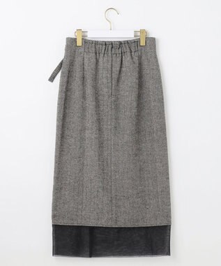ANY SIS シアーコンビヘリンボーン スカート ブラック系