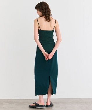 BEIGE， 【洗える】ALTHEA / ダンボールジャージーハイウエストIラインスカート Forest Green