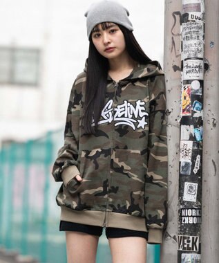 WEGO 【ユニセックス着用ITEM/SMLサイズ展開】グラフィックZIPパーカー 柄1