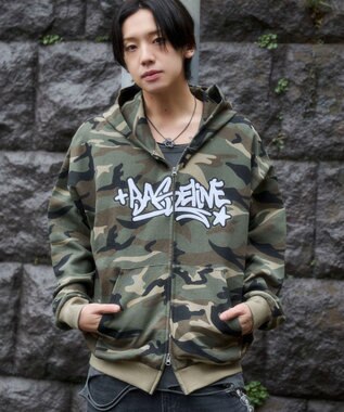 WEGO 【ユニセックス着用ITEM/SMLサイズ展開】グラフィックZIPパーカー 柄1