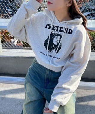  ガールプリントプルパーカー