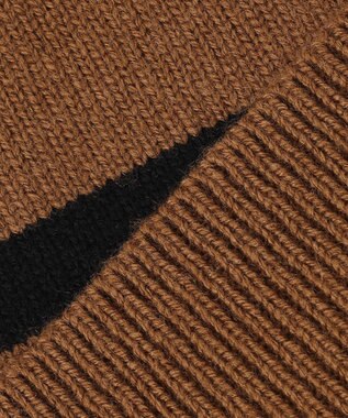 J.PRESS LADIES S 【洗える】MERINO CASHMERE オフタートル ボーダー ニット キャメル系1