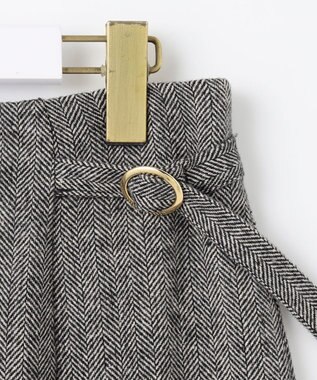 ANY SIS シアーコンビヘリンボーン スカート ブラック系