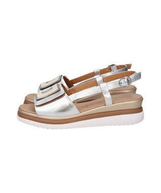INTER-CHAUSSURES 【INTER-CHAUSSURES】バックルウエッジバックバンドサンダル シルバー