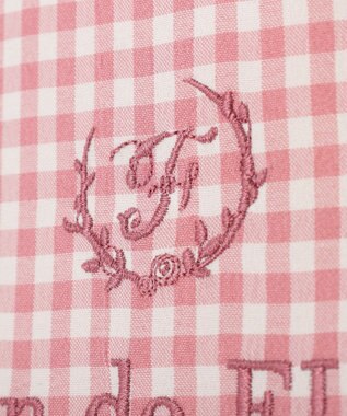 Maison de FLEUR ギンガムブランドロゴフリルハンドルトート Pink