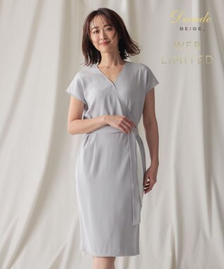 BEIGE， 【WEB＆一部店舗限定】CINDY / ラップドレス Ice blue × White