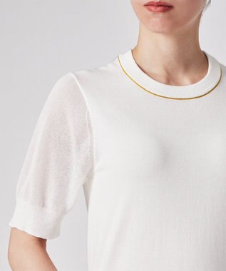 Paul Smith 【洗える】シアー コンビネーション ニット ホワイト