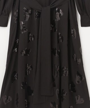 GRACE CONTINENTAL ハートスパンコールワンピース ブラック