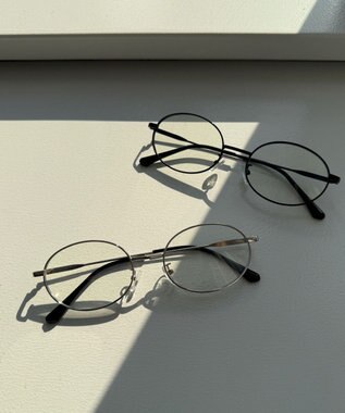 WEGO 【ユニセックス着用ITEM】オーバルメタルフレームアイウェア シルバー