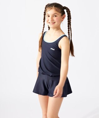 OP／FILA 【FILA】大きいサイズ｜キュロットタイプ ワンピーススクール水着 180㎝ ネイビー×サックス