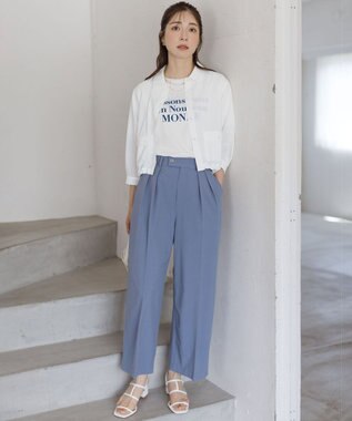 組曲 S 【綿100％】フロッキープリント Ｔシャツ アイボリー系