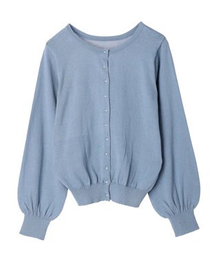 earth music&ecology 前後２ＷＡＹちびパールボタンカーディガン Blue