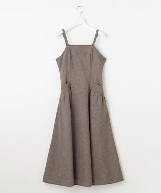 Feroux バッグリボン ジャンパースカート ダークブラウン系