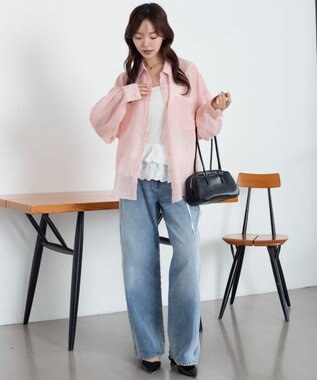 WEGO 【2026年春夏新作】シアーシャツ ピンク