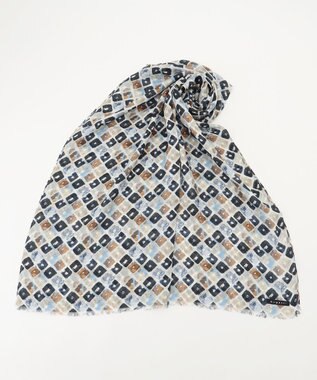 JOSEPH ABBOUD 【V.FRAAS】ビンテージジオメトリック ストール ネイビー系5