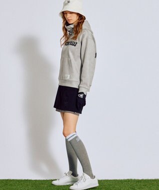 PW CIRCULUS 2025 NEW！【手洗い洗濯可】【WOMEN】キャットグラフィック スエードライク デタッチャブルフーディ ゴルフウェア レディース グレー系