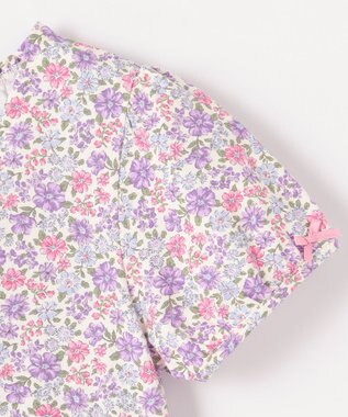 ANY KIDS カットソー サマー ワンピース オフホワイト×花柄