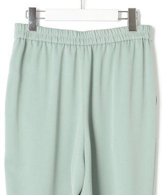 23区 【防シワ性/吸水速乾】ジョーゼットサテン ジョグパンツ ライトグリーン系