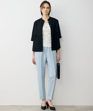 ICB L 【先行予約・WEB限定カラーあり】 FluidBackSatin バンドカラーシャツ ブラック