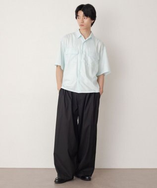WEGO ダブルポケットボクシーシャツ（SS） サックス