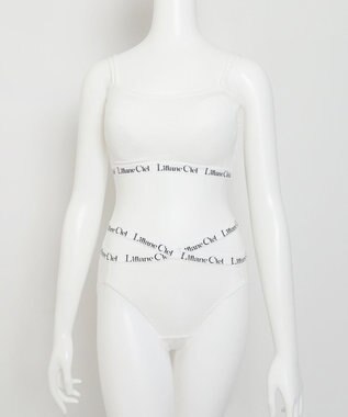 WEGO 【ブラトップ＆ショーツセット】Liliane　Ciel　ロゴテープ ホワイト
