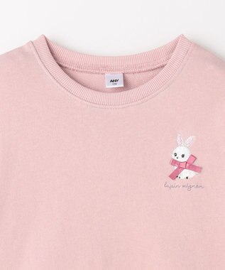 ANY KIDS アニマル バックプリントトレーナー ピンク×ウサギ