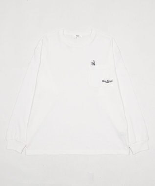 WEGO ポケット刺繍BIG　T（長袖） ホワイト