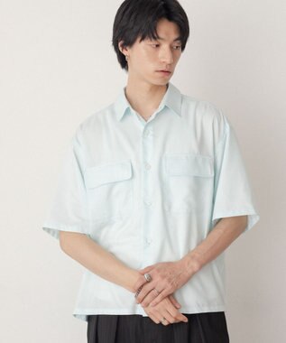 WEGO ダブルポケットボクシーシャツ（SS） サックス