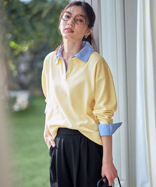 ANY ファブリックコンビスキッパーニット