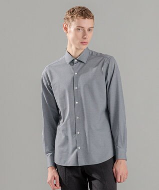 JOSEPH HOMME ハイゲージコットンジャージー 　レギュラーカラーシャツ ライトグレー系