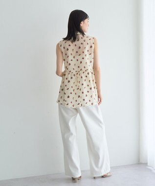 YECCA VECCA シアージャガードペプラムブラウス Ivory