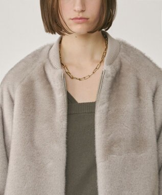 GRACE CONTINENTAL フェイクミンクファーブルゾン グレー