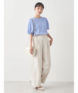 earth music&ecology パフスリーブプルオーバー Blue