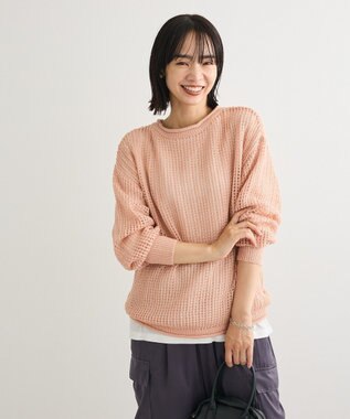 Green Parks ＳＥＴ２点２ｗａｙシャーリングニット＋インナー Pink