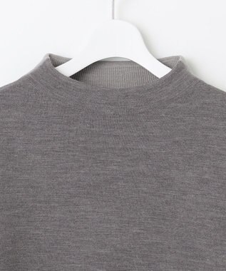自由区 【セットアップ対応】ウールミラノボトルネック ニット グレー×ライトグレー
