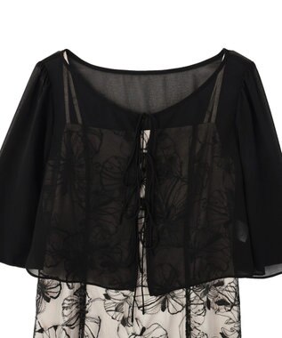 YECCA VECCA 【2点SET】フラワー柄スパンコール刺繍ドレス Ivory