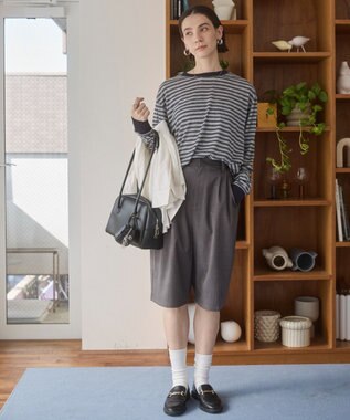 WEGO 【ANGIE VINTAGE】シアースラブボーダーロンＴ グレーボーダー