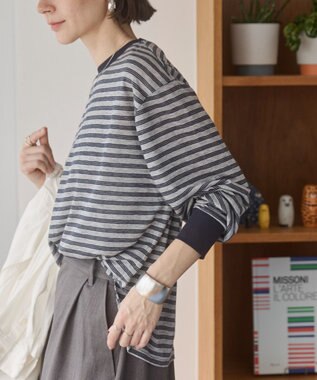 WEGO 【ANGIE VINTAGE】シアースラブボーダーロンＴ グレーボーダー