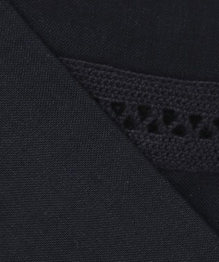 SHARE PARK LADIES 【洗える】ウォッシャブルリネン　ノースリブラウス ネイビー