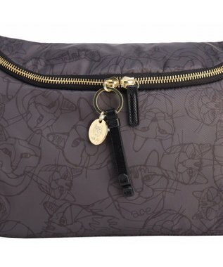 ACE BAGS & LUGGAGE HAyU × ace.  ユッカ ショルダーバッグ 17835 チャコール（ネコヘッド柄）